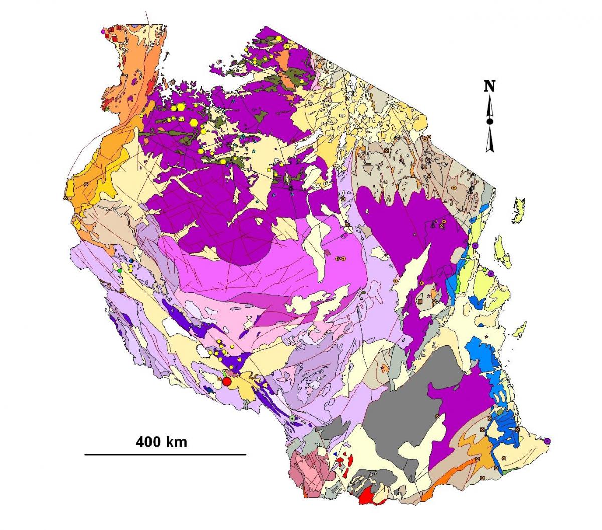 Carte géologique de la tanzanie