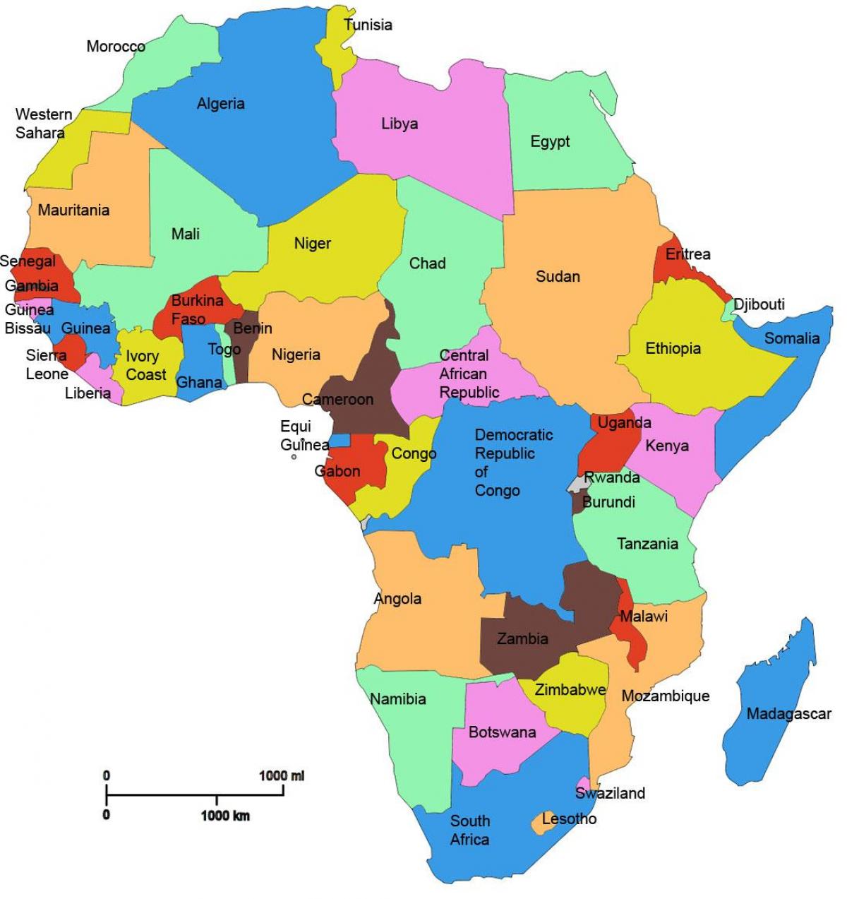 carte de l'afrique montrant la tanzanie