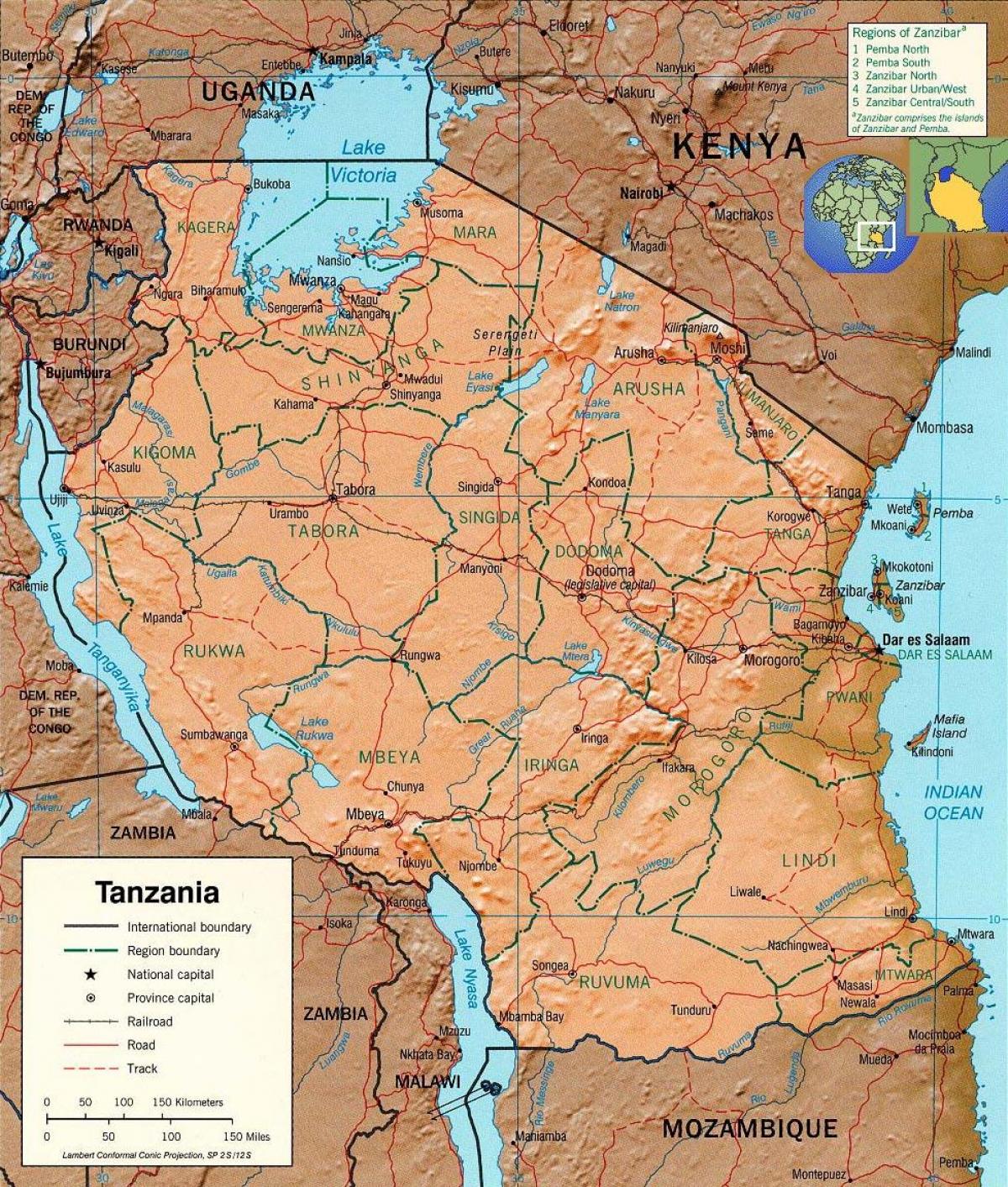 la tanzanie carte géographique