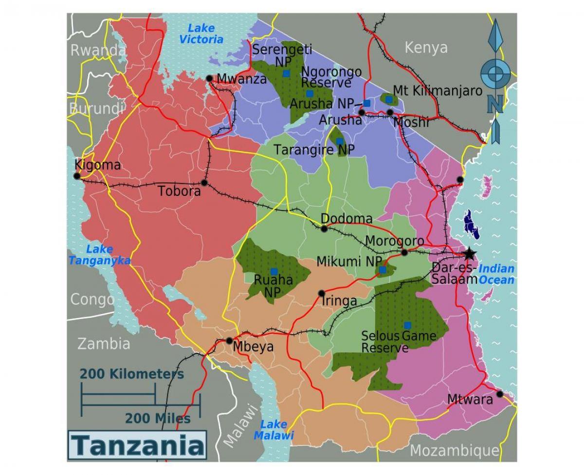 Carte de la tanzanie, de la langue