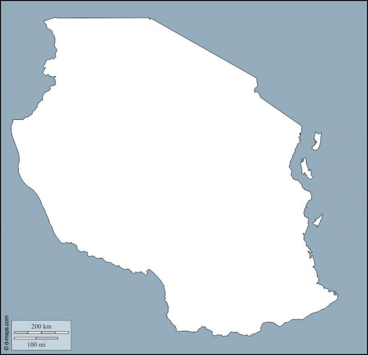 Carte de la tanzanie contour