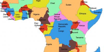 Carte de l'afrique montrant la tanzanie