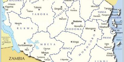 Carte de la tanzanie avec le district