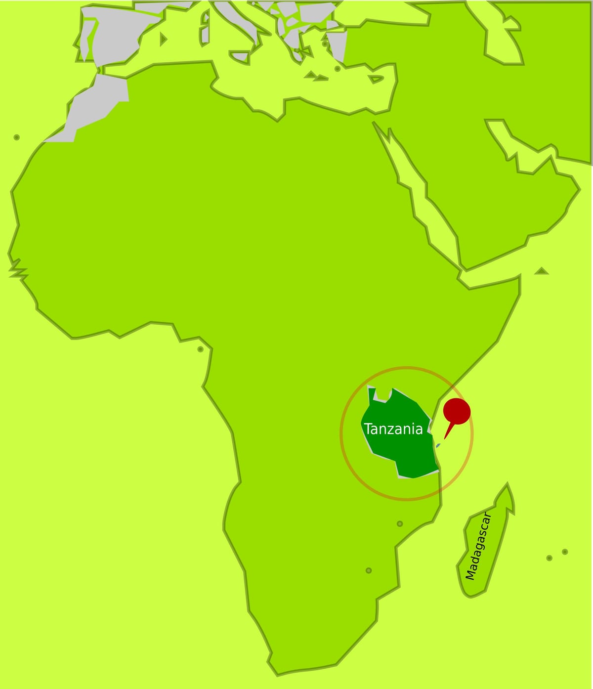 Carte de l'île de mafia en tanzanie