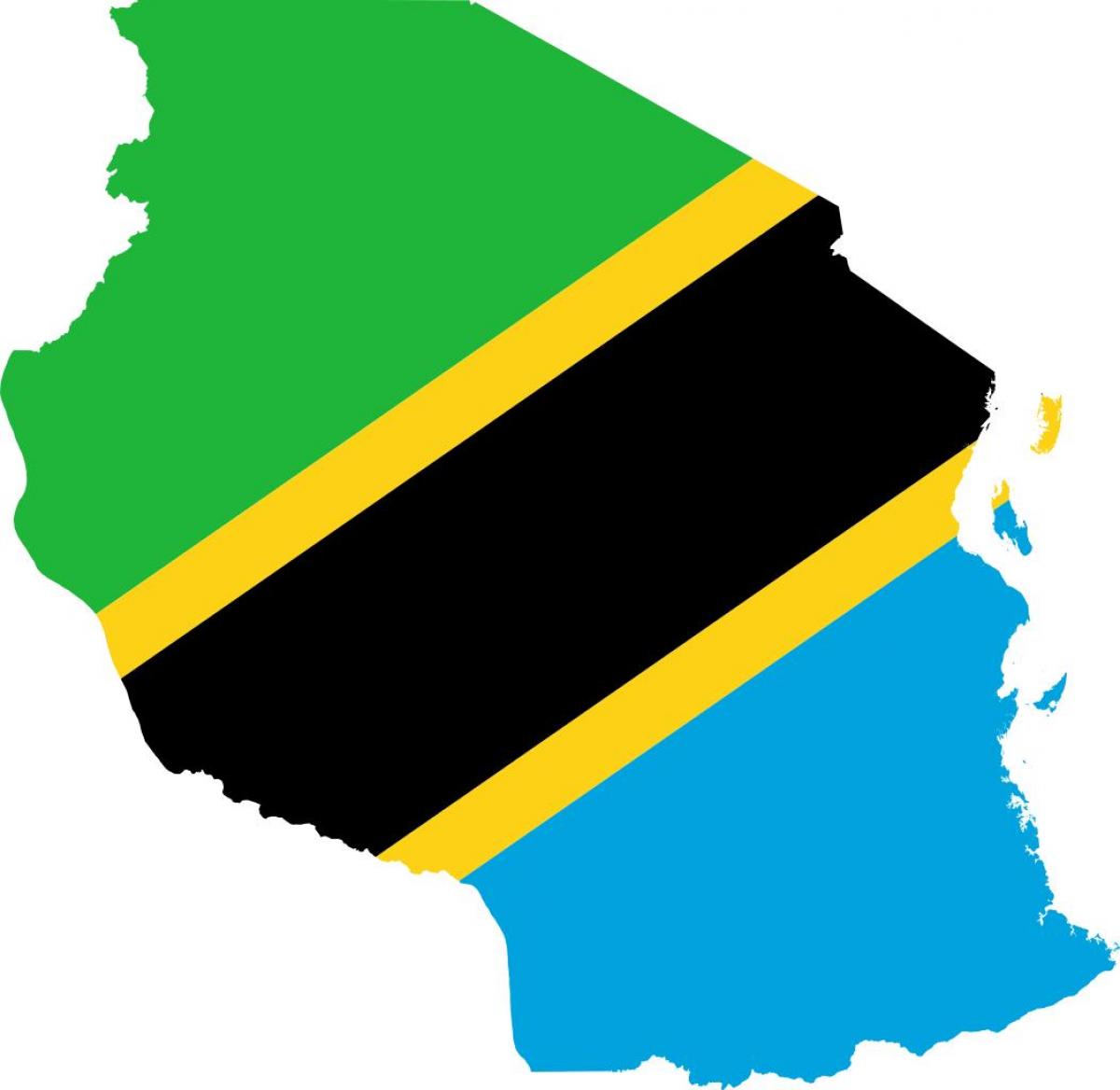 Carte de drapeau de la tanzanie