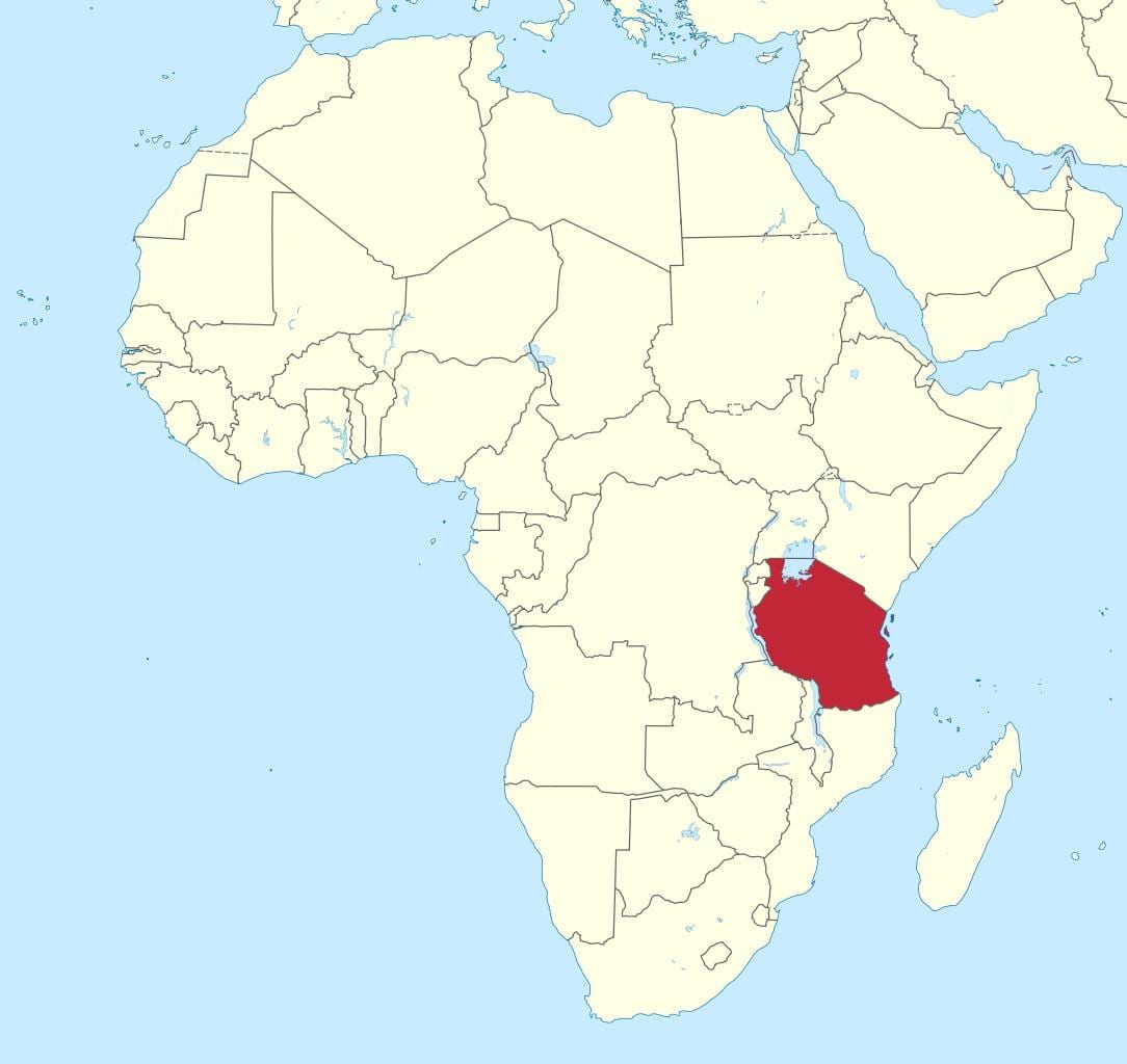 la tanzanie sur la carte de l'afrique
