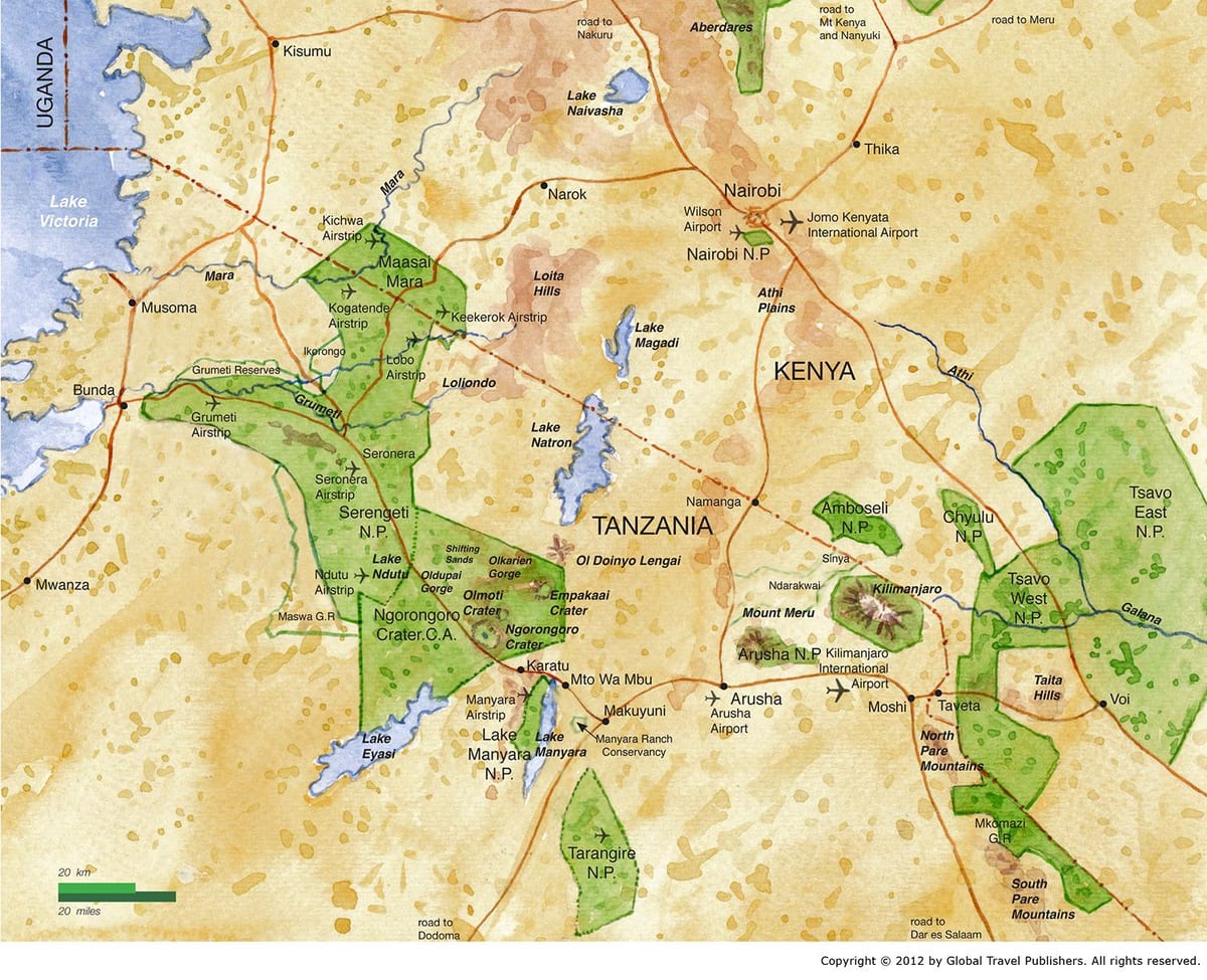 Carte du nord de la tanzanie