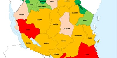 En tanzanie, la densité de la population de la carte
