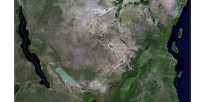Carte satellite de la tanzanie
