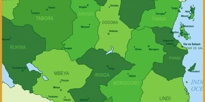 Carte de la tanzanie, de la végétation