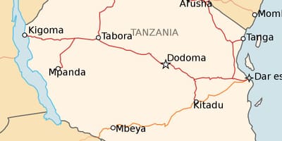 Carte du chemin de fer tanzanie
