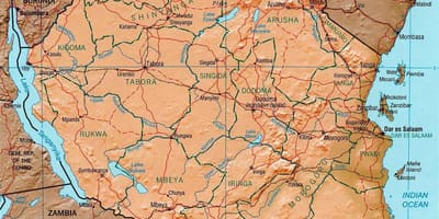 La tanzanie carte géographique