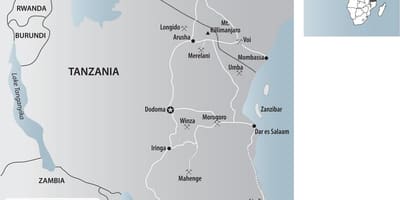 Carte de la tanzanie mines d'or