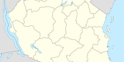 Carte de vecteur de la tanzanie