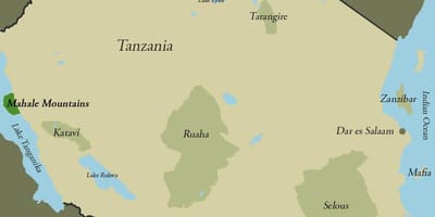 Carte de la tanzanie montagnes