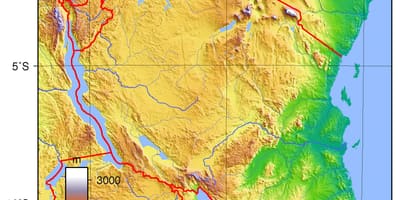 La tanzanie carte topographique