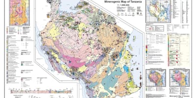 La géologie et des minéraux de la carte de la tanzanie